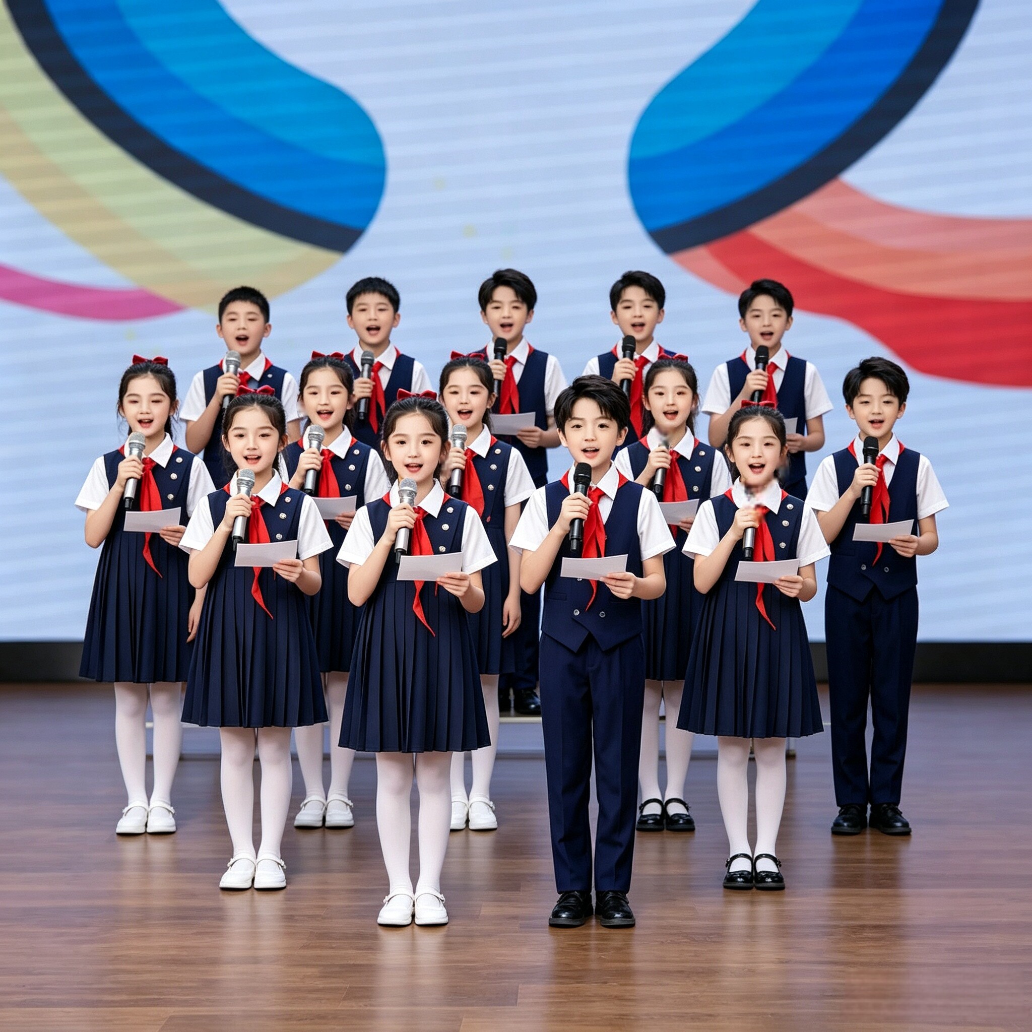 中小学生诗意中国大合唱服装男女民族服装/舞台装