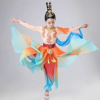 少儿敦煌舞蹈服飞天乐鼓丝路升莲