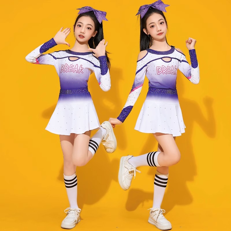 儿童啦啦操演出服新款女童拉拉队表演服舞台舞蹈服竞技赛比赛服