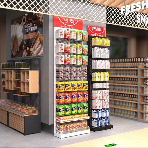 小型靠墙便利店展示架展示柜货架
