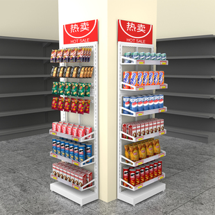 商用超市货架食品网红零食展示架槟榔架口香糖促销药店端头柱子架