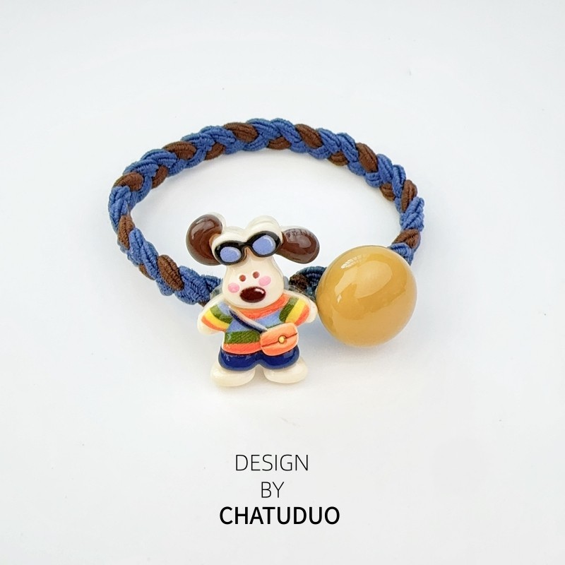 创意可爱卡通小狗发圈编织橡皮筋头绳女生简约少女心发绳扎丸子头,饰品/流行首饰/时尚饰品新,发饰,淘宝优惠券,粉丝福利购,淘宝优惠卷