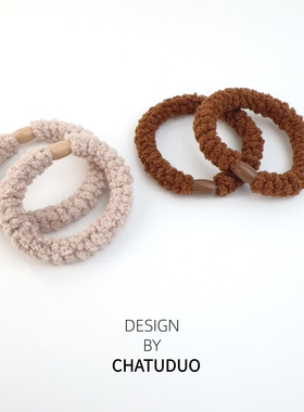 2个装~秋冬新款毛绒高弹力发圈气质小肠圈扎头发发绳温暖皮筋头绳