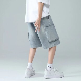 美式直筒牛仔裤男夏季宽松港味复古裤子显瘦高腰阔腿裤ins潮