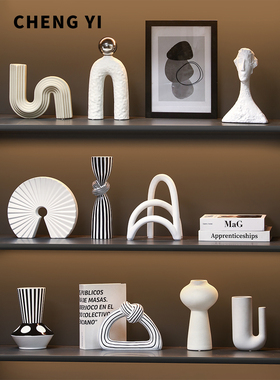 诚艺现代高端大地色调艺术软饰高端亲达奢华家居客厅酒柜装饰