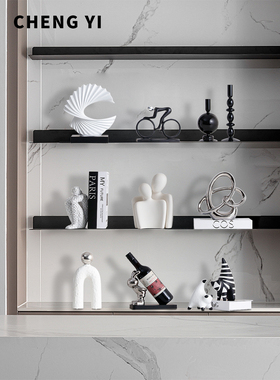 诚艺现代简约软装饰品家居客厅玄关酒柜电视柜摆件办公室抽象摆设