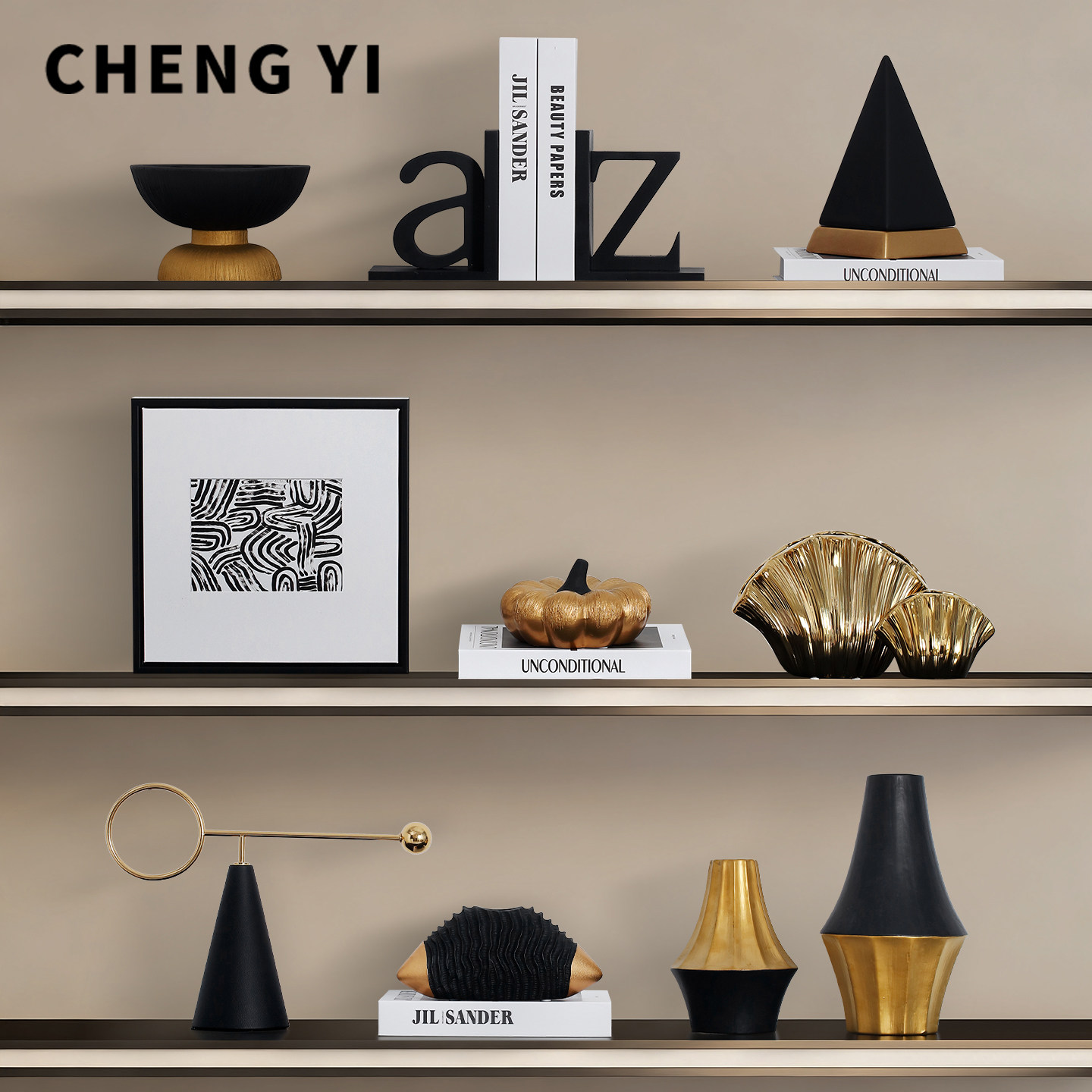 诚艺高级感意式轻奢小众艺术品摆件客厅酒柜电视柜开放格软装饰品,家居饰品,装饰摆件,淘宝优惠券,粉丝福利购,淘宝优惠卷