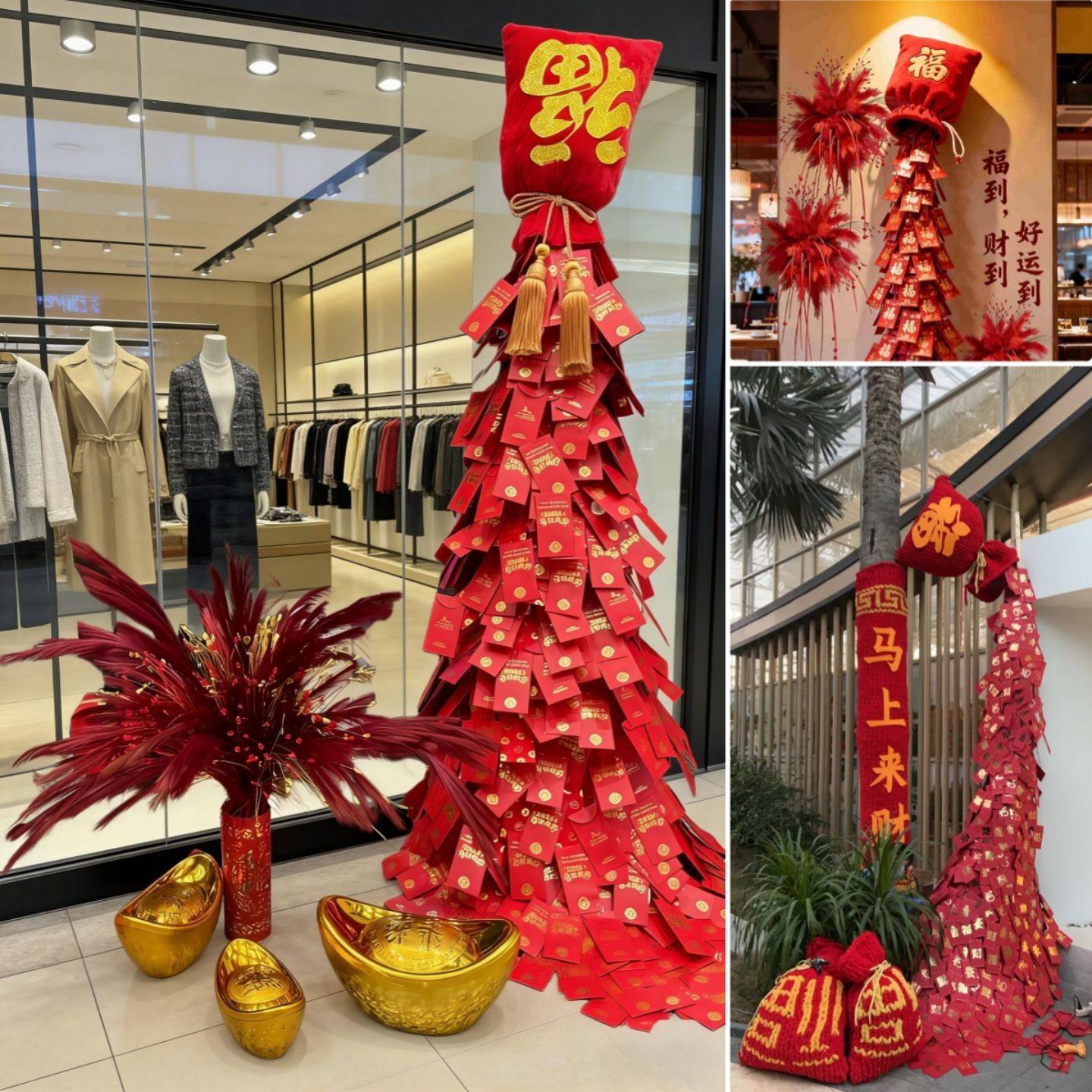 新年福袋红包瀑布造景装饰仿真烟花元宝堆头摆件商场店铺氛围布置,节庆用品/礼品,节日装扮用品,淘宝优惠券,粉丝福利购,淘宝优惠卷