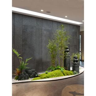 仿真绿植假山石套装 美陈室内仿真栓马柱形象墙过道造景新中式