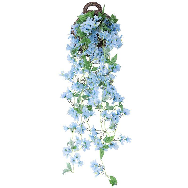 仿真花樱花壁挂花藤家居装饰紫藤花假花吊花客厅挂墙花吊兰塑料花