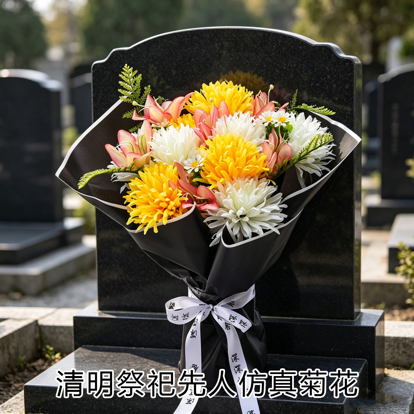 清明扫墓仿真塑料花束祭奠