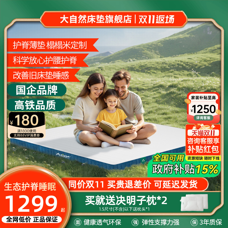 大自然床垫薄垫护腰护脊国补床垫