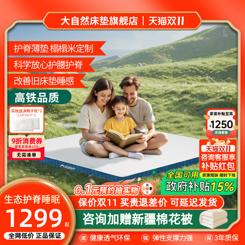 大自然床垫薄垫护腰护脊国补床垫