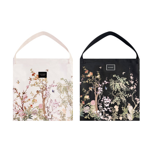 FLONAKED设计师故宫宫廷合作系列黑色/粉色中式印花布袋小众设计