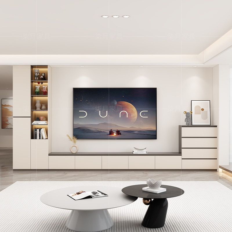 现代简约背景墙电视柜一体靠墙柜客厅家用定制储物柜置物架柜子,住宅家具,电视柜,淘宝优惠券,粉丝福利购,淘宝优惠卷