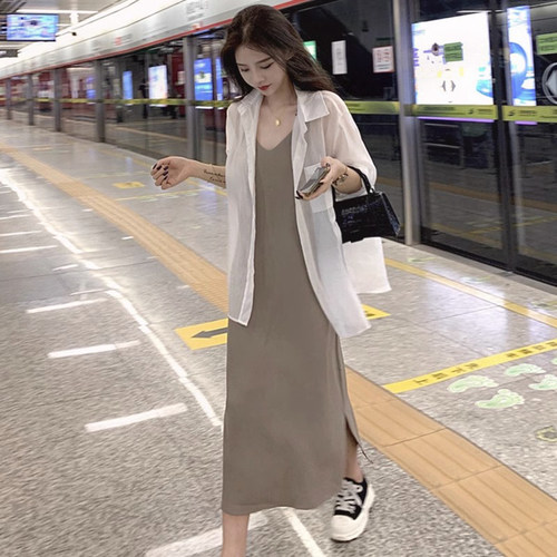 雪纺防晒衣衬衫开衫薄款女配吊带裙子外搭罩衫2026新款夏冰0331e