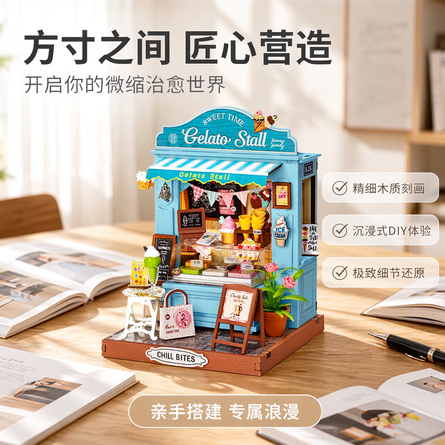 若来DIY小屋方寸之间木质模型手工拼装玩具迷你场景微缩建筑模型