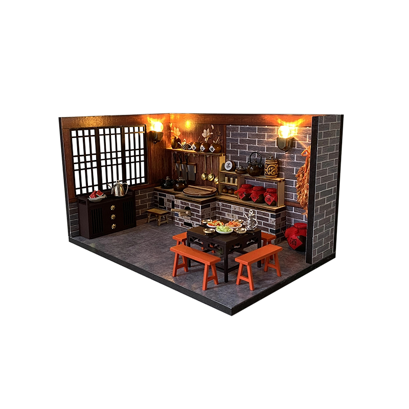 美代DIY小屋中国风木质手工拼装建筑模型房子生日礼物益智玩具