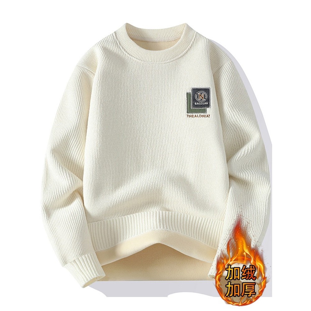 圆领毛衣男冬季加厚保暖针织卫衣男秋冬款休闲宽松加绒内搭打底衫,户外/登山/野营/旅行用品,作训外套/套装/野战套装,淘宝优惠券,粉丝福利购,淘宝优惠卷