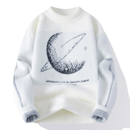 青少年软糯水貂绒毛衣男款秋冬季2025新款潮牌加厚保暖针织衫线衣