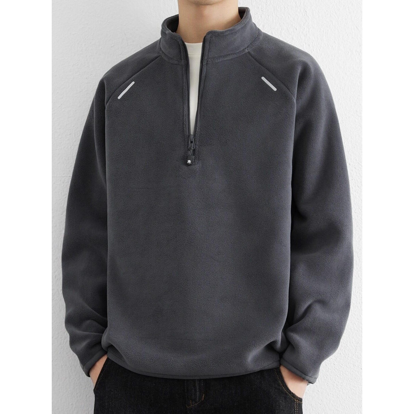 摇粒绒半拉链卫衣男士立领秋冬季潮牌保暖抓绒衣美式休闲加绒上衣,运动服/休闲服装,跑步套装,淘宝优惠券,粉丝福利购,淘宝优惠卷