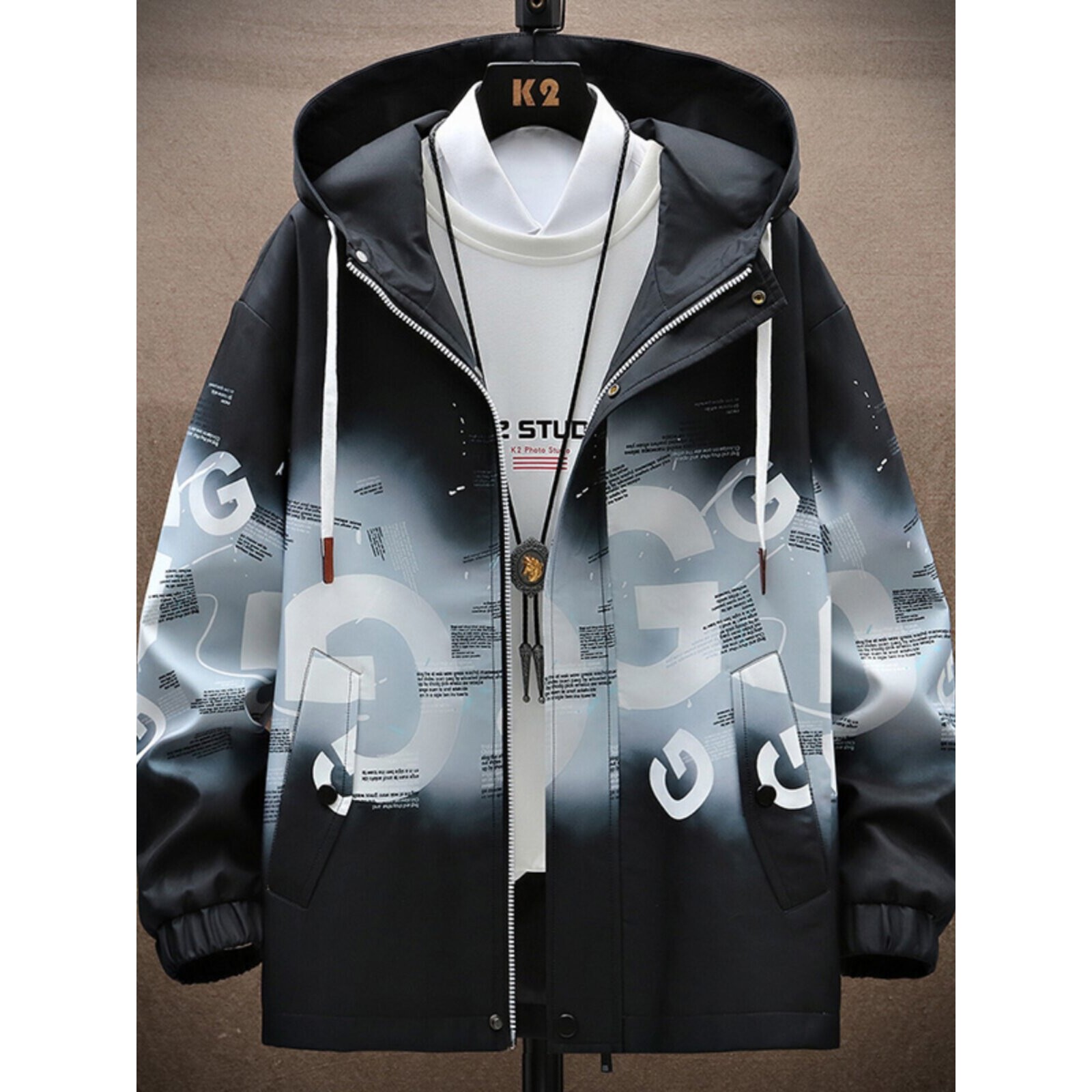 春秋夏季青少年连帽外套男孩12初高中学生15岁大童薄款夹克防晒衣