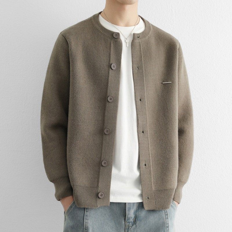 高级感针织开衫外套男春秋季纯色简约宽松休闲慵懒棒球领毛衣夹克,户外/登山/野营/旅行用品,作训外套/套装/野战套装,淘宝优惠券,粉丝福利购,淘宝优惠卷