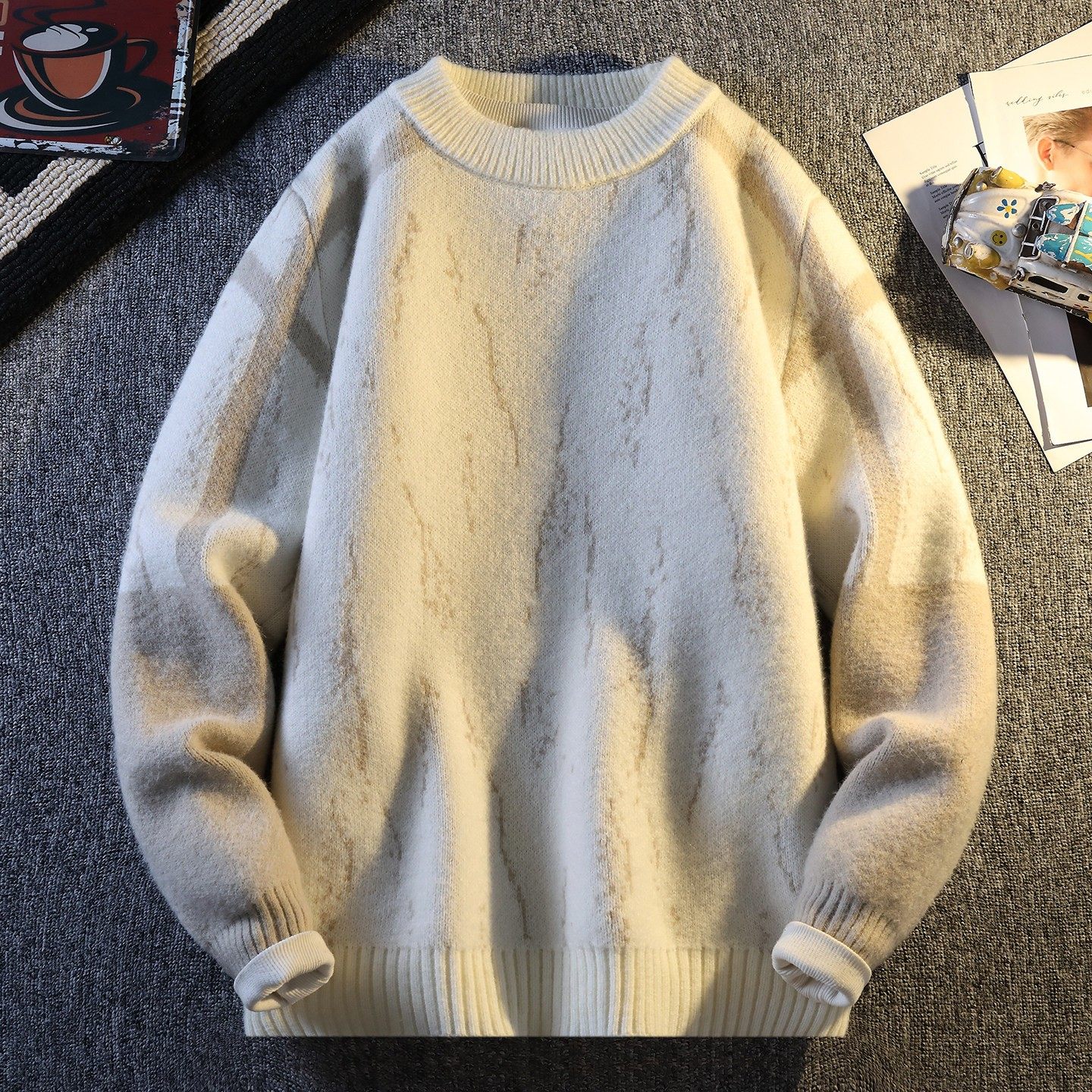 青少年撞色毛衣男款秋冬季加厚保暖针织衫男款潮流休闲打底衫衣服,运动服/休闲服装,跑步套装,淘宝优惠券,粉丝福利购,淘宝优惠卷