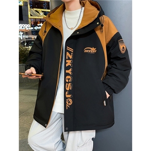 秋冬季青少年外套男2025年新款宽松高中初中学生潮牌加绒大童夹克