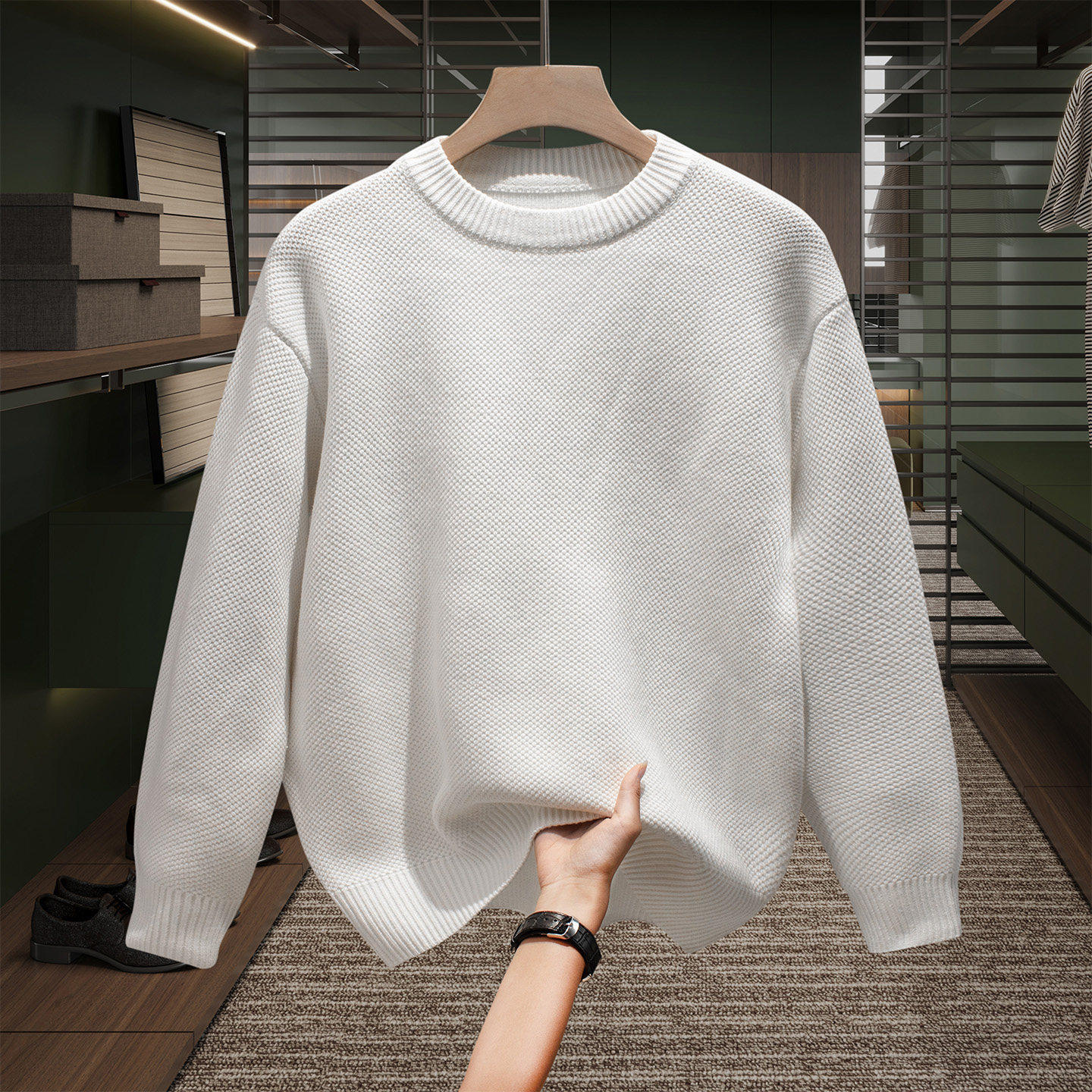 纯棉重磅高品质保暖纯色毛衣男士内搭秋冬款白色内搭打底针织衫男,运动服/休闲服装,跑步套装,淘宝优惠券,粉丝福利购,淘宝优惠卷