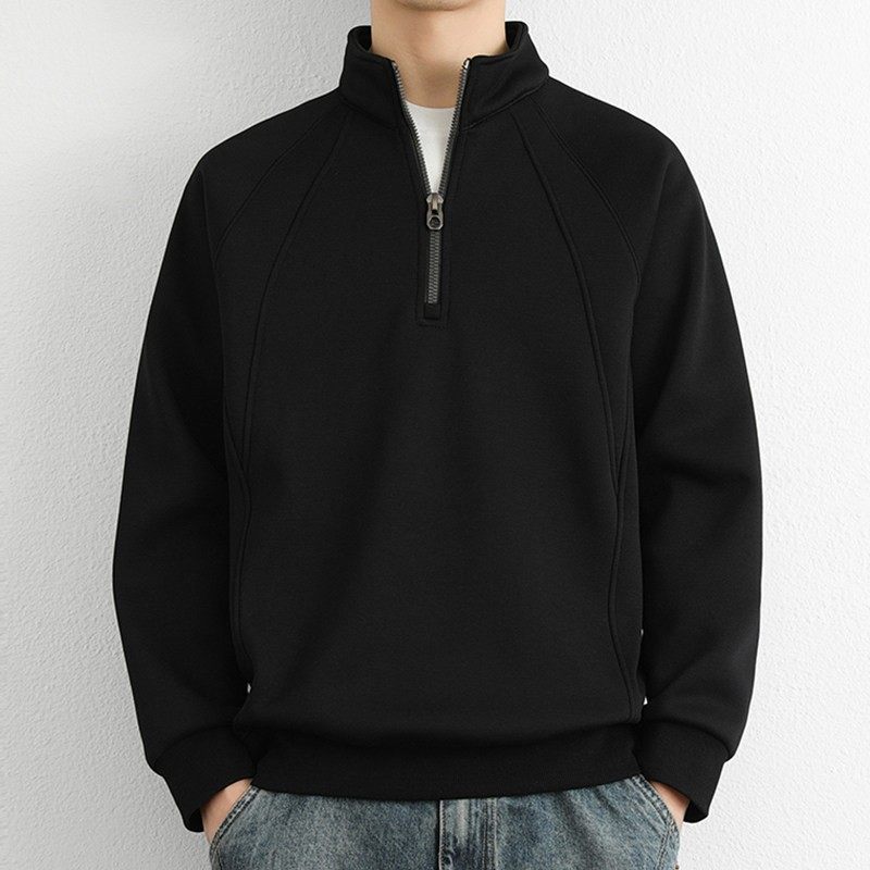 美式重磅半拉链男士卫衣春秋冬季上衣服潮牌无帽休闲宽松立领外套,运动服/休闲服装,跑步套装,淘宝优惠券,粉丝福利购,淘宝优惠卷
