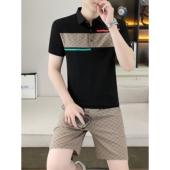 男士 t恤套装 运动服2026新款 短裤 两件套潮 夏季 休闲酷帅POLO衫 短袖