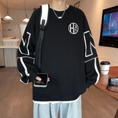 t恤大童上衣加绒打底衫 春秋冬装 青少年圆领卫衣男孩学生纯棉长袖