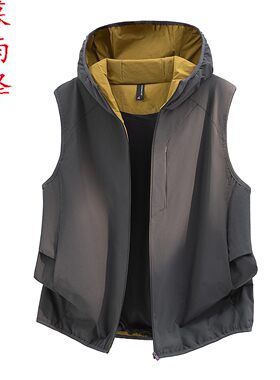 浅绿色连帽马甲男女同款青少年学生2026春季情侣外套背心无袖夹克