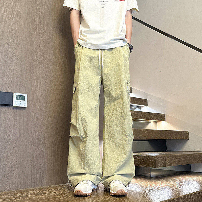 工装裤男孩夏季薄款青少年初高中学生冰丝速干休闲夏天运动长裤子
