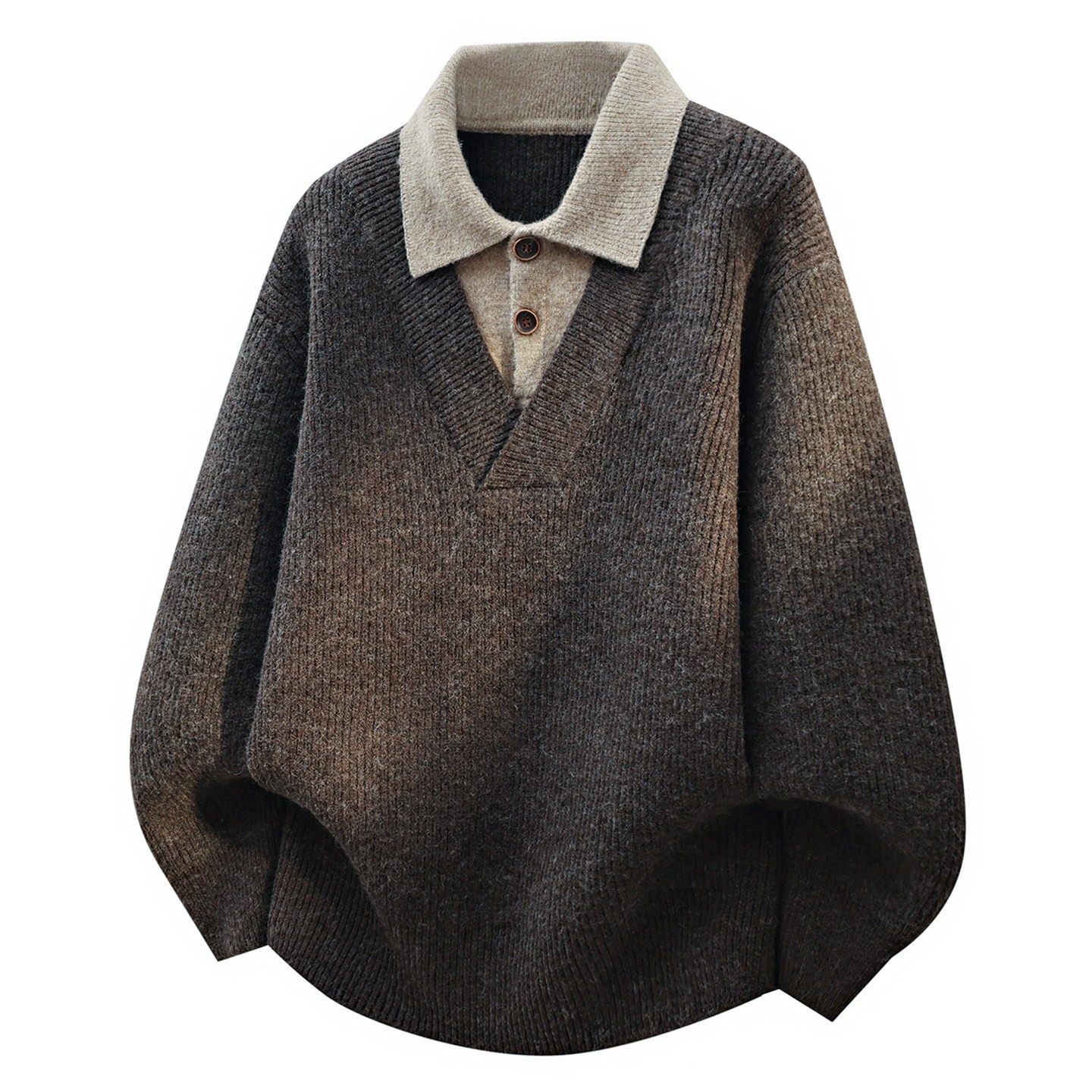 假两件毛衣男士秋冬季2025新款保暖上衣内搭男装衬衫领针织打底衫,运动服/休闲服装,跑步套装,淘宝优惠券,粉丝福利购,淘宝优惠卷