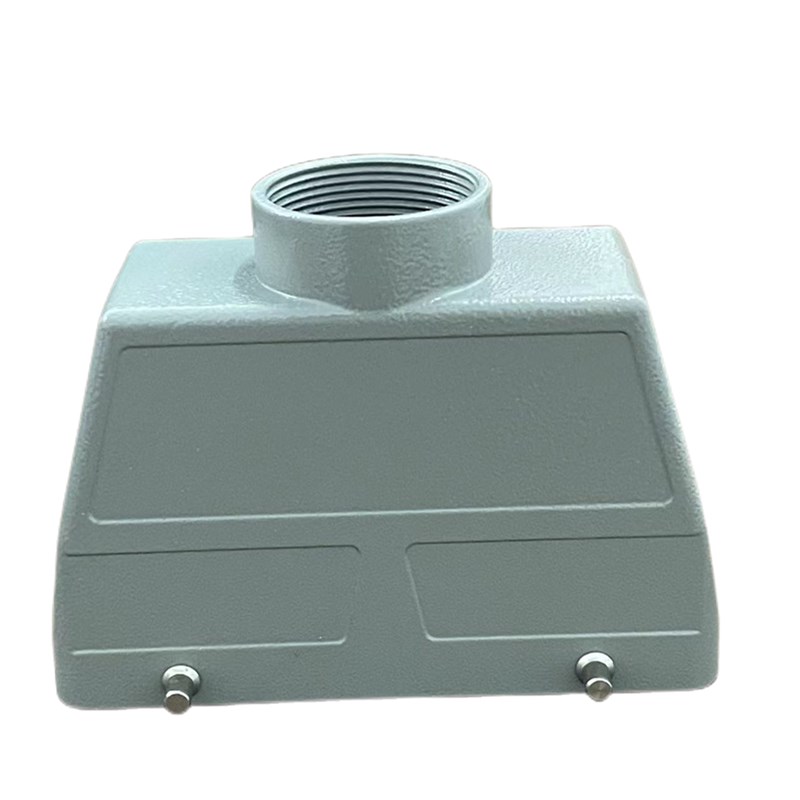 16芯重载连接器HE-016M/F公母矩形外壳侧顶出单双扣带盖加高底座