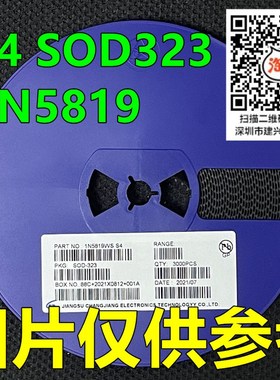 肖特基二极管 1N5819 B5819WS SL/S4丝印 SOD323 0805 盘3K=35元