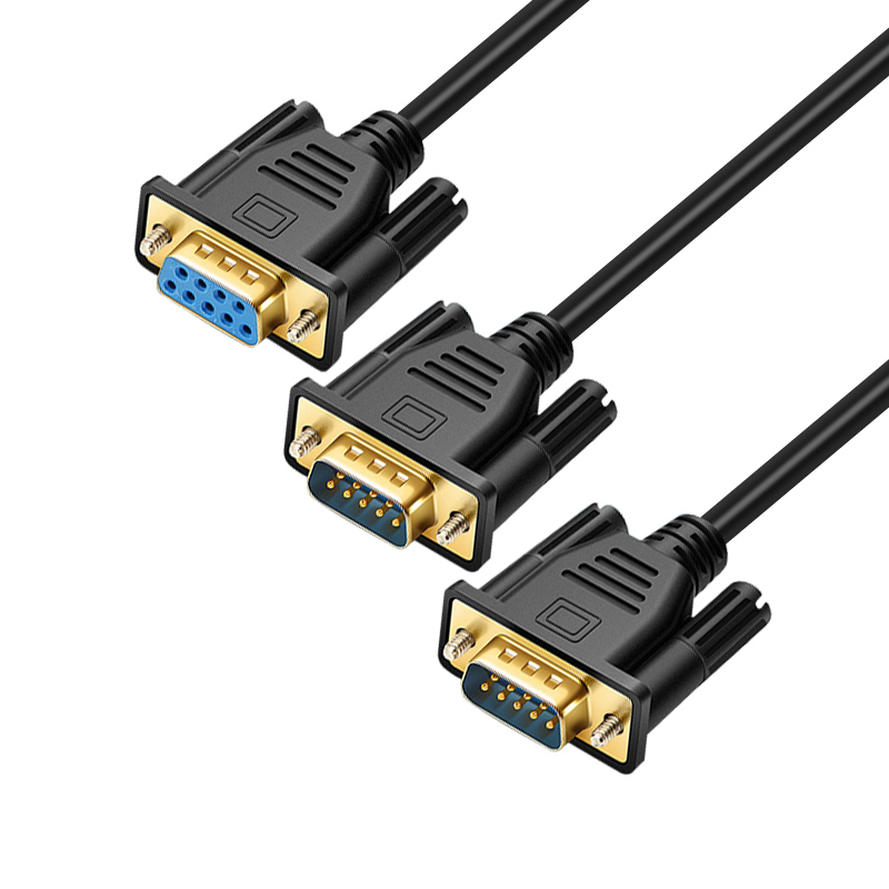 DB9一分二串口线RS232COM一母头分二公头一公头分两母头485通讯线