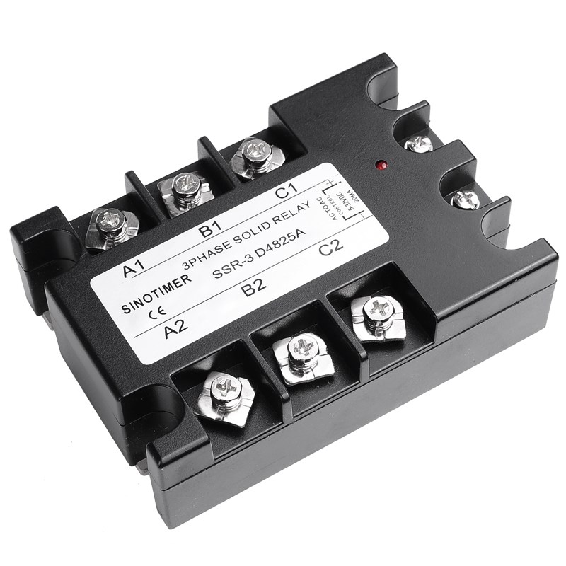SSR-25DA三相固态继电器24VDC直流控制交流12VDC-AC380V无触点25A
