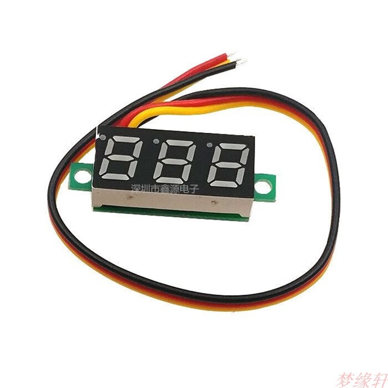 0.28寸数字直流电压表头DC0-1z00V超小数显可调 两/三线电瓶显示