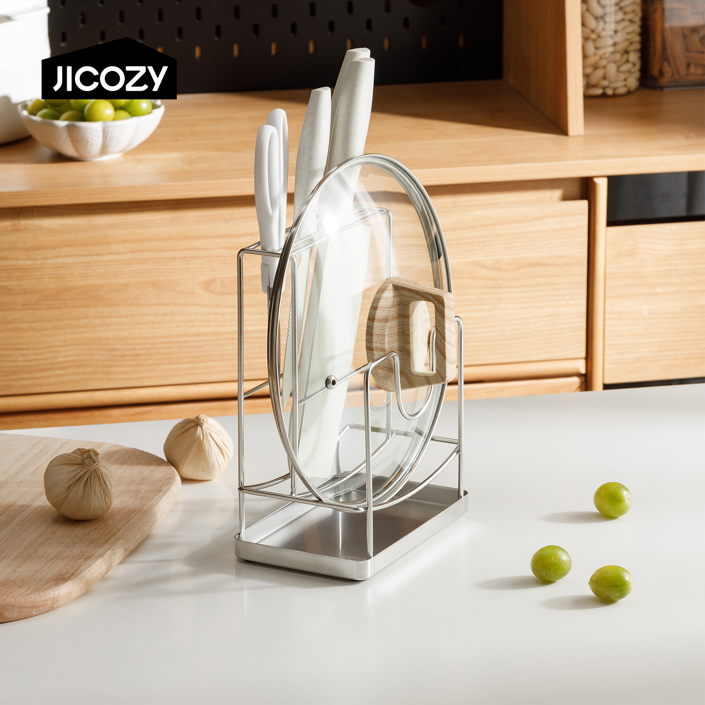 几仓不锈钢刀具置物架一体