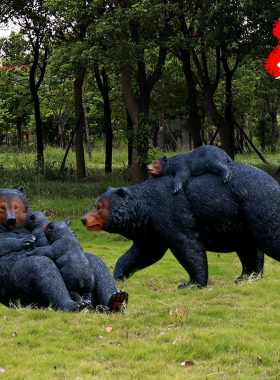 艺家乡玻璃钢仿真景区别墅区黑熊