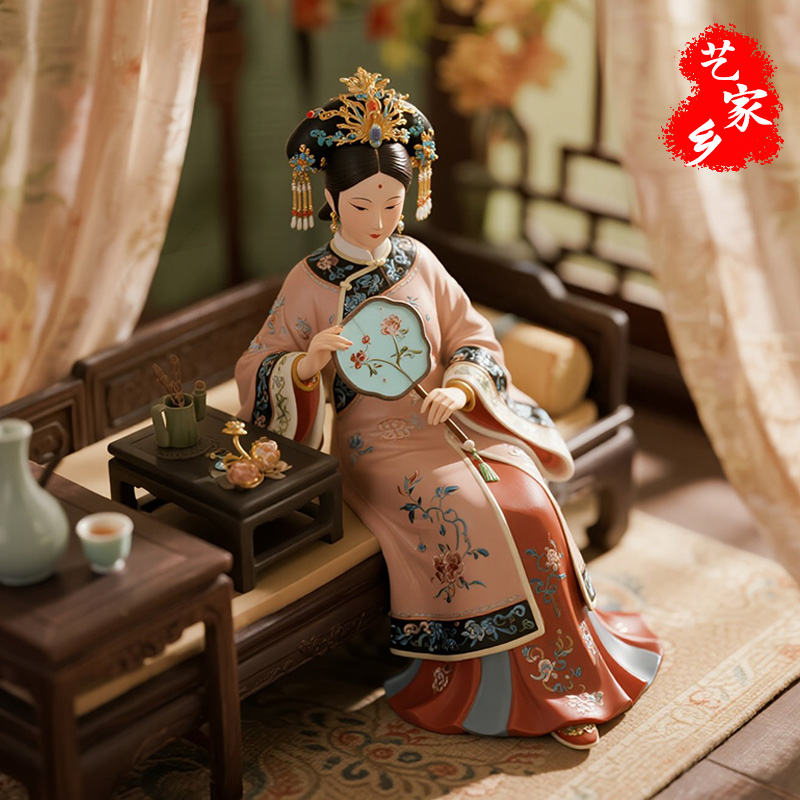 艺家乡树脂古风人物居家装饰摆件