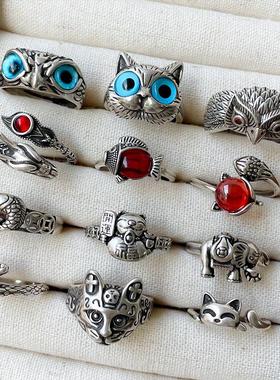 个性夸张不规则宽面戒指女小众设计感轻奢潮酷辣妹ins学生食指环1