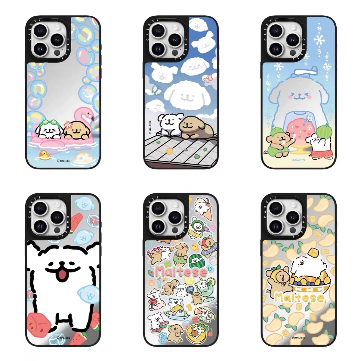 CASETi镜面MagSafe磁吸联名云朵屋顶线条小狗第二弹适用iphone16手机壳15promax苹果14pro可爱卡通华强北定制