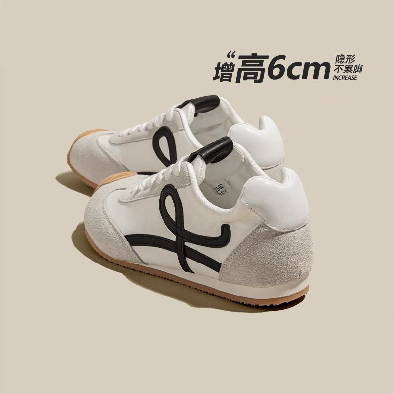 厚底德训鞋女款2026新款春季爆款百搭休闲小个子轻便增高小白鞋子