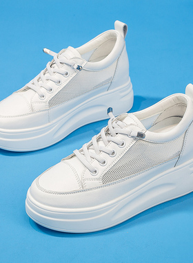 2026春夏新款厚底内增高白色女鞋新款小厚底多功能休闲0302z