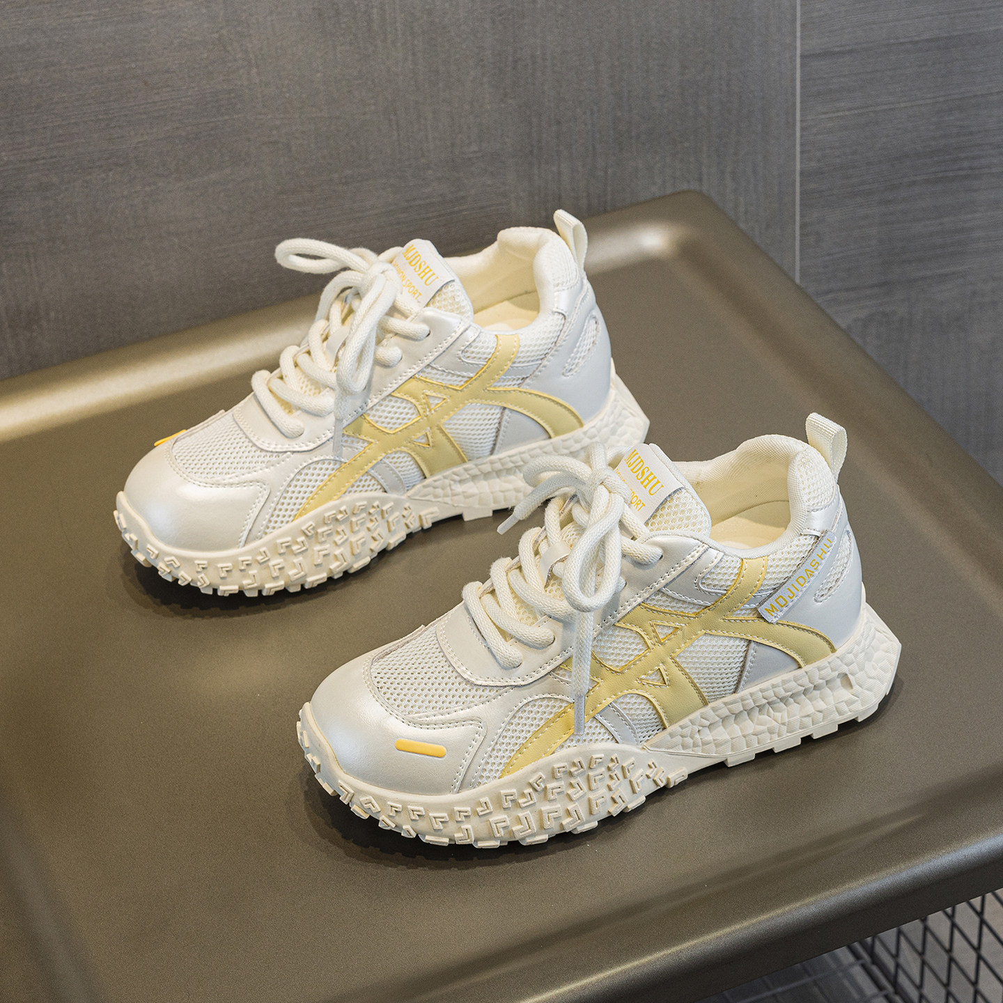 厚底8CM网面老爹鞋女2026新款春夏透气小白鞋增高休闲运动阿甘鞋