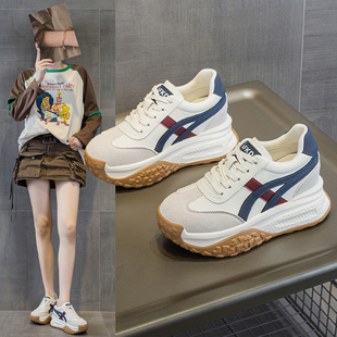 百搭阿甘运动鞋 小个子时尚 女2026春夏新款 厚底8CM增高休闲德训鞋